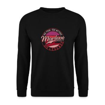 Die frau der Mythos die Legende Marlene Geschenk - Unisex Pullover - Schwarz - Vorne - Alina (178cm) & Michal (187cm)