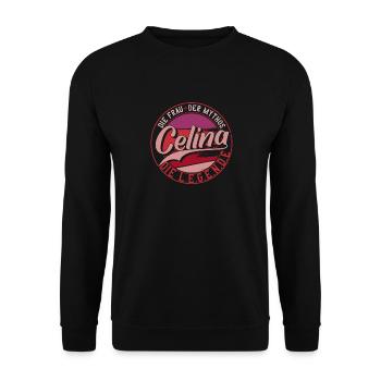 Die frau der Mythos die Legende Celina Geschenk - Unisex Pullover - Schwarz - Vorne - Alina (178cm) & Michal (187cm)