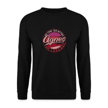 Die frau der Mythos die Legende Agnes Geschenk - Unisex Pullover - Schwarz - Vorne - Alina (178cm) & Michal (187cm)