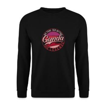Die frau der Mythos die Legende Gunda Geschenk - Unisex Pullover - Schwarz - Vorne - Alina (178cm) & Michal (187cm)