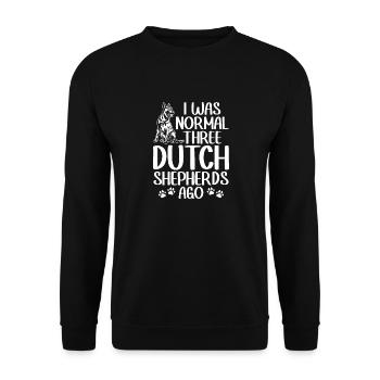 Holländischer Schäferhund Dutch Shepherd - Unisex Pullover - Schwarz - Vorne - Alina (178cm) & Michal (187cm)