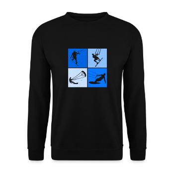 Kite Surfing, Kite Board, Lifestyle Vintage Design - Unisex Sweatshirt - black - Front - Alina (178cm) & Michal (187cm)