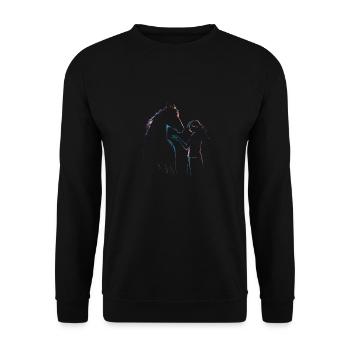 Pferde Mädchen Liebe Reiterin Pferd Liebhaber - Unisex Pullover - Schwarz - Vorne - Alina (178cm) & Michal (187cm)