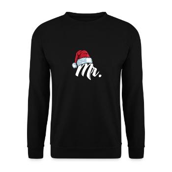 Santa Claus Cap Mr. Outfit for Christmas - Unisex Sweatshirt - black - Front - Alina (178cm) & Michal (187cm)