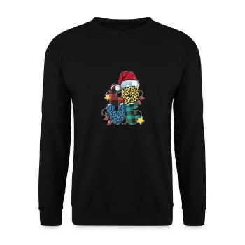 Love , Love Christmas , Christmas tree - Unisex Sweatshirt - black - Front - Alina (178cm) & Michal (187cm)