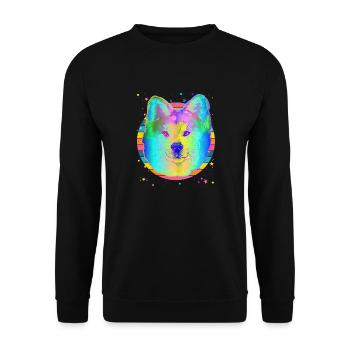 Akita Dog Rainbow Space Black - Unisex Sweatshirt - black - Front - Alina (178cm) & Michal (187cm)