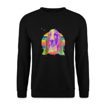 Basset Hound Dog Rainbow Space Black - Unisex Sweatshirt - black - Front - Alina (178cm) & Michal (187cm)