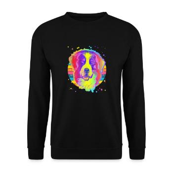 Bernese Mountain Dog Rainbow Space Black - Unisex Sweatshirt - black - Front - Alina (178cm) & Michal (187cm)