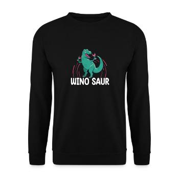 Winosaurus Dinosaur Wine Drinking Winosaur Wine - Unisex Pullover - Schwarz - Vorne - Alina (178cm) & Michal (187cm)