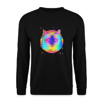Birman Cat Rainbow Space Black - Unisex Sweatshirt - black - Front - Alina (178cm) & Michal (187cm)