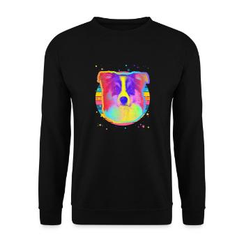 Border Collie Dog Rainbow Space Black - Unisex Sweatshirt - black - Front - Alina (178cm) & Michal (187cm)