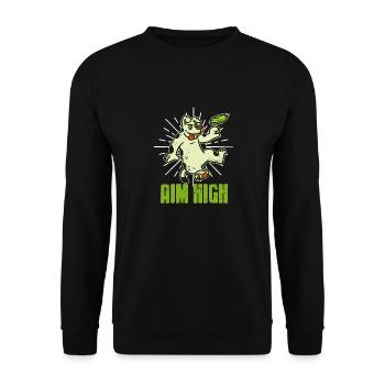 Aim High Retro Vintage Awesome Dog Training - Unisex Sweatshirt - black - Front - Alina (178cm) & Michal (187cm)