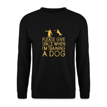 Please Give Space When I'm Training A Dog Retro - Unisex Pullover - Schwarz - Vorne - Alina (178cm) & Michal (187cm)