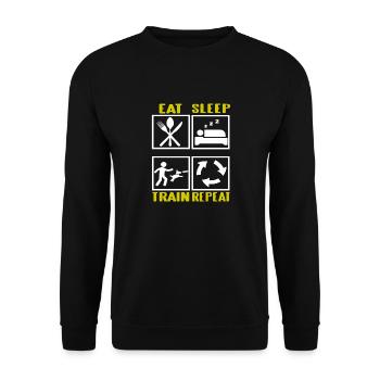 East Sleep Train Répéter Cool Chien de Dressage Chien - Sweat-shirt Unisexe - noir - Devant - Alina (178cm) & Michal (187cm)