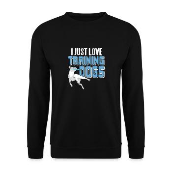 I Just Love Training Dogs Cool Retro T-Shirt - Unisex Sweatshirt - black - Front - Alina (178cm) & Michal (187cm)