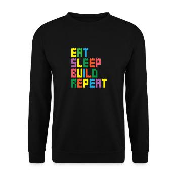 Children Building Blocks Bricks Toys Clamping Blocks - Unisex Sweatshirt - black - Front - Alina (178cm) & Michal (187cm)