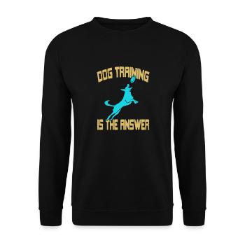 Dog Training Is The Answer Awesome Retro T-Shirt - Unisex Sweatshirt - black - Front - Alina (178cm) & Michal (187cm)