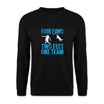 Four Paws Two Feet One Team Retro Dog Trainer Tea - Unisex Sweatshirt - black - Front - Alina (178cm) & Michal (187cm)