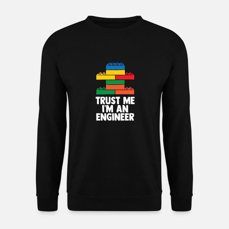 Kinder Bausteine Ziegel Spielzeug Klemmbausteine - Unisex Pullover - Schwarz