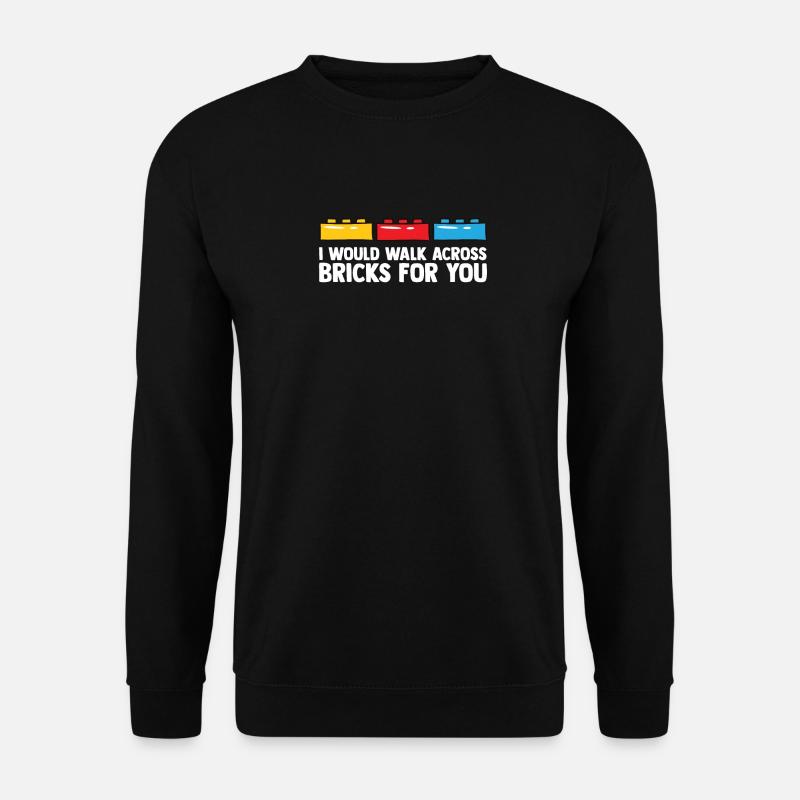 Klemmsteine Blöcke Bauen Bausteine Kita Geschenk - Unisex Pullover - Schwarz