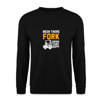 Staplerfahrer Gabelstabler Fahrer Lager Lagerist - Unisex Pullover - Schwarz - Vorne - Alina (178cm) & Michal (187cm)