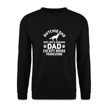Holländischer Schäferhund Dutch Shepherd - Unisex Pullover - Schwarz - Vorne - Alina (178cm) & Michal (187cm)