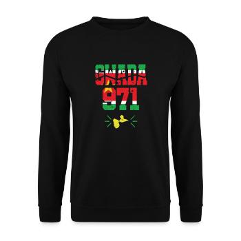 drapeau guadeloupe 971 gwada de gwadloup - Sweat-shirt Unisexe - noir - Devant - Alina (178cm) & Michal (187cm)