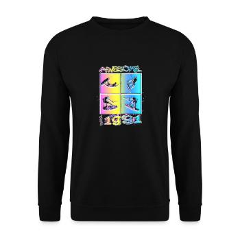 Awesome since 1981. Wakeboard Lifestyle - Unisex Sweatshirt - black - Front - Alina (178cm) & Michal (187cm)