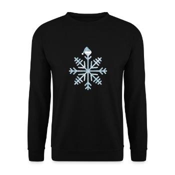 Flocon de neige Casquette de Noël Branches d’arbre de Noël - Sweat-shirt Unisexe - noir - Devant - Alina (178cm) & Michal (187cm)