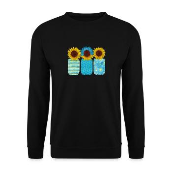 Tournesol Drapeau ukrainien Symbole Cœur - Sweat-shirt Unisexe - noir - Devant - Alina (178cm) & Michal (187cm)