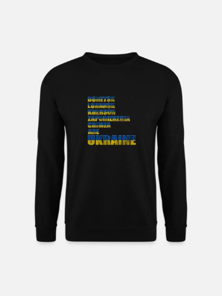 Ukrainisches Flaggen Symbol Ukrainische Städte - Unisex Pullover - Schwarz