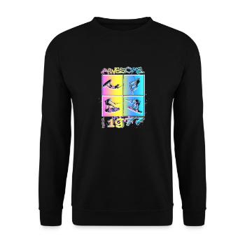 Awesome since 1977. Wakeboard Lifestyle - Unisex Sweatshirt - black - Front - Alina (178cm) & Michal (187cm)