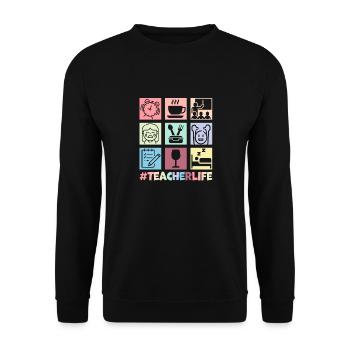 A Day Being A School Teacher Funny Teacher Life Te - Unisex Sweatshirt - black - Front - Alina (178cm) & Michal (187cm)