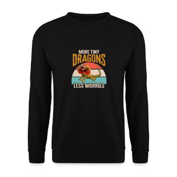 Kragenechse Frilled-neck lizard Reptil Herpetologe - Unisex Pullover - Schwarz - Vorne - Alina (178cm) & Michal (187cm)