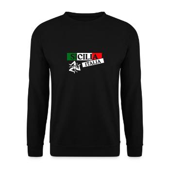 Sicily flag Sicily Palermo Italy - Unisex Sweatshirt - black - Front - Alina (178cm) & Michal (187cm)