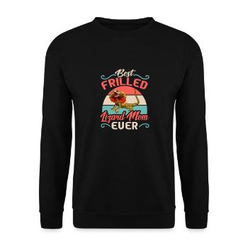 Kragenechse Frilled-neck lizard Reptil Herpetologe - Unisex Pullover - Schwarz - Vorne - Alina (178cm) & Michal (187cm)