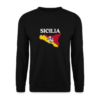 Sizilien flagge Sizilien Palermo Italien - Unisex Pullover - Schwarz - Vorne - Alina (178cm) & Michal (187cm)