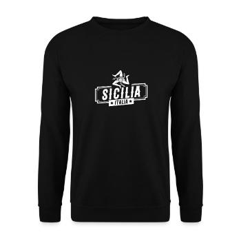 Sizilien flagge Sizilien Palermo Italien - Unisex Pullover - Schwarz - Vorne - Alina (178cm) & Michal (187cm)