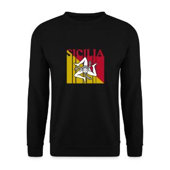 Sizilien flagge Sizilien Palermo Italien - Unisex Pullover - Schwarz - Vorne - Alina (178cm) & Michal (187cm)