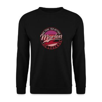 Die frau der Mythos die Legende Marlen Geschenk - Unisex Pullover - Schwarz - Vorne - Alina (178cm) & Michal (187cm)