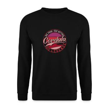 Die frau der Mythos die Legende Cordula Geschenk - Unisex Pullover - Schwarz - Vorne - Alina (178cm) & Michal (187cm)