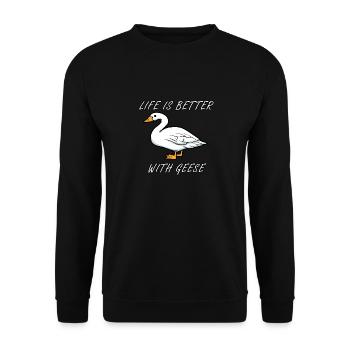 Life With Geese Wildlife Nature Goose - Unisex Sweatshirt - black - Front - Alina (178cm) & Michal (187cm)