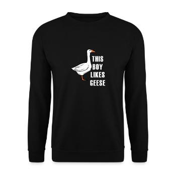 Un garçon aime les jolies oies, la vie sauvage, - Sweat-shirt Unisexe - noir - Devant - Alina (178cm) & Michal (187cm)