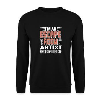 Je suis un artiste de salle d’évasion Aucun puzzle n’est impossible - Sweat-shirt Unisexe - noir - Devant - Alina (178cm) & Michal (187cm)