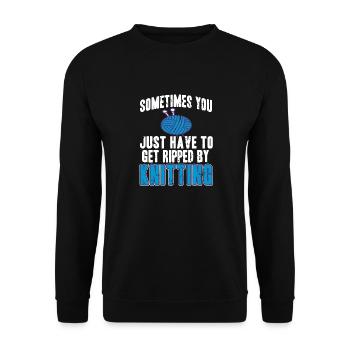 Parfois, il suffit de se faire déchirer en tricotant - Sweat-shirt Unisexe - noir - Devant - Alina (178cm) & Michal (187cm)