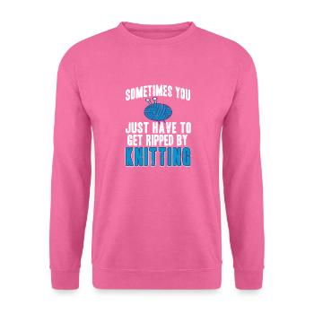 Parfois, il suffit de se faire déchirer en tricotant - Sweat-shirt Unisexe - rose - Devant