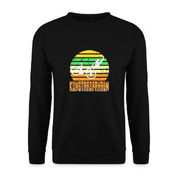 Retro Vintage ART CYCLING Cool Art Cycler - Unisex Sweatshirt - black - Front - Alina (178cm) & Michal (187cm)