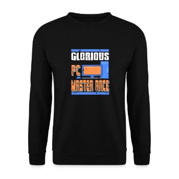 Glorious PC Master Race Retro Vintage T-Shirt - Unisex Sweatshirt - black - Front - Alina (178cm) & Michal (187cm)