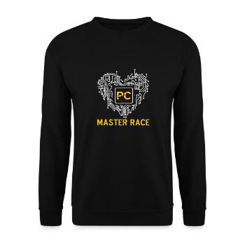 PC Master Race Retro Awesome PC Lover Designs - Sweat-shirt Unisexe - noir - Devant - Alina (178cm) & Michal (187cm)