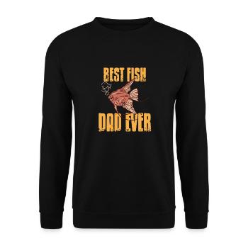 Best Fish DAD Ever Retro Fish Lover Designs - Unisex Sweatshirt - black - Front - Alina (178cm) & Michal (187cm)